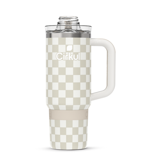 Limited Edition: 30oz. Taupe Tartan Travel StrawSip™ Tumbler (HM43)